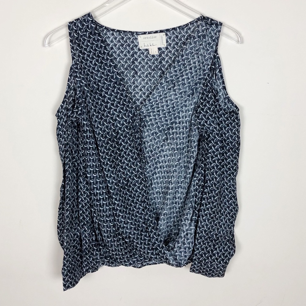 Nicole Miller Artelier Cold Shoulder Silk Blouse